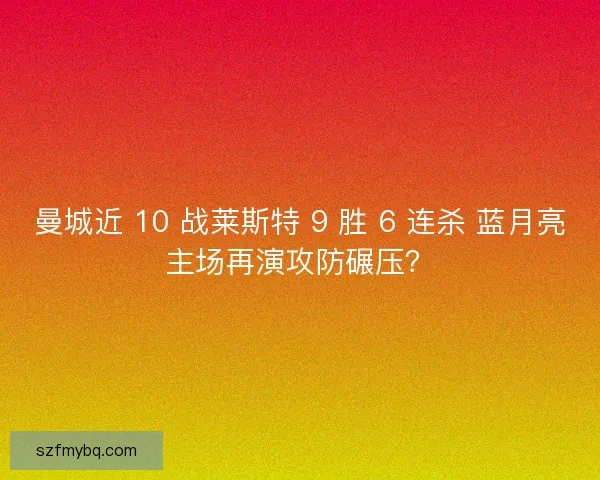 曼城近 10 战莱斯特 9 胜 6 连杀 蓝月亮主场再演攻防碾压？